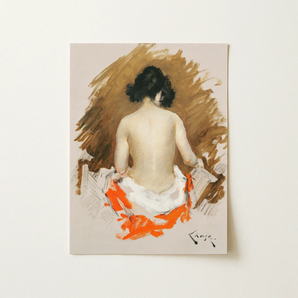 Nude Japanese Woman - William Merritt Chase Art Print / Canvas, 12x16’’ / 31x41cm / Unframed / no Border, Posters Prints & Visual Artwork,