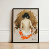 Nude Japanese Woman - William Merritt Chase Art Print / Canvas Black-framed Stylized Painting Bold, Chase’s Exploration, Prints