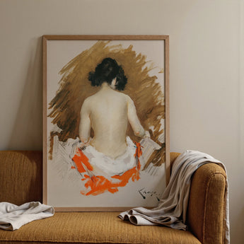 Mujer japonesa desnuda - Lámina artística de William Merritt Chase / Lienzo, Pósters, impresiones y obra de arte visual, Toby Leon