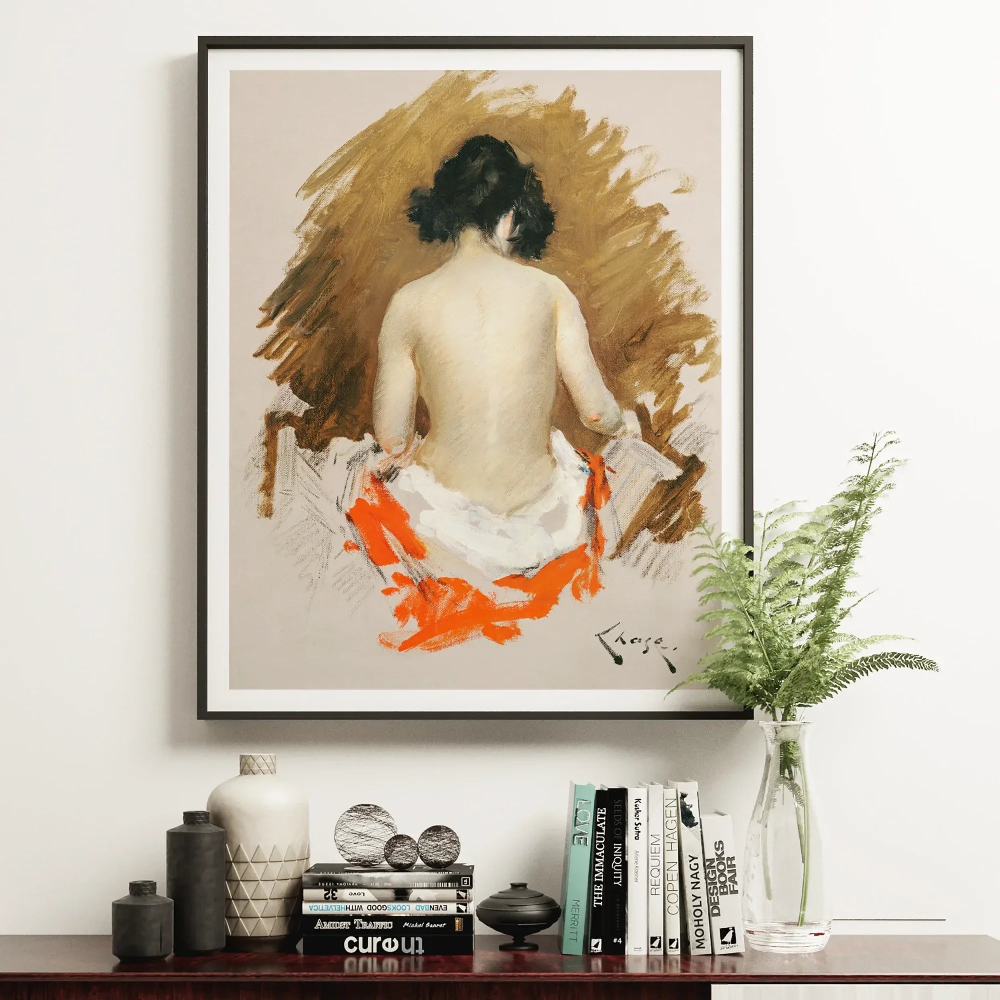 Nude Japanese Woman - William Merritt Chase Art Print Posters Prints & Visual Artwork