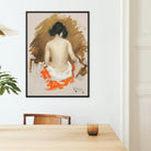 Nude Japanese Woman - William Merritt Chase Framed Canvas, Framed Artistic Nude Painting View Orange Fabric Drape