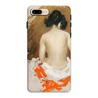 Nude Japanese Woman - William Merritt Chase Iphone Case, 8 Plus / Matte, Phone Case Classical Painting Nude Figure’s Orange Accents