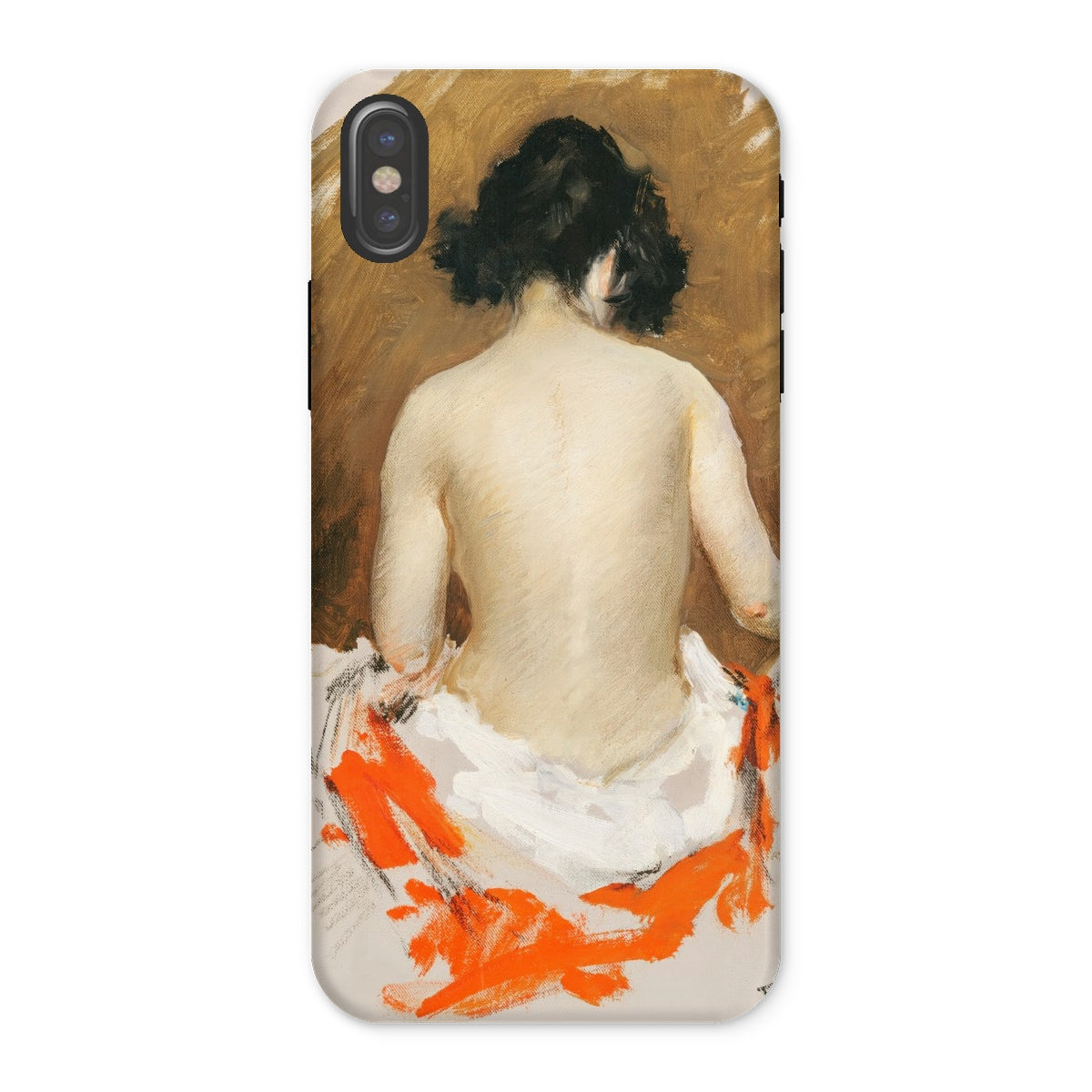 Nude Japanese Woman William Merritt Chase Iphone Case, x / Matte, Phone Case Classical Painting Nude Figure’s Dark Hair