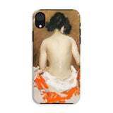 Nude Japanese Woman - William Merritt Chase Iphone Case, Xr / Matte, Phone Case Classical Painting Nude Figure’s Orange White