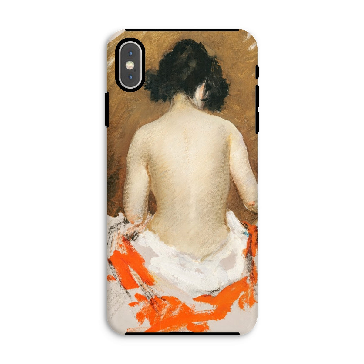 Nude Japanese Woman William Merritt Chase Iphone Case, Xs Max / Matte, Phone Case Classical Painting Nude Figure’s Dark Hair