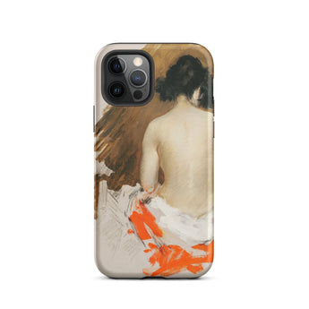 Nude Japanese Woman - William Merritt Chase Phone Case Iphone 12 Pro / Matte Phone Case Painting William Merritt Chase, Chase’s Masterful