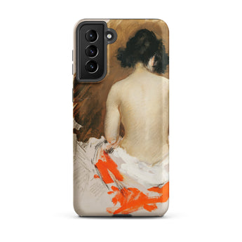 Nude Japanese Woman - William Merritt Chase Samsung Case, Galaxy S21 Plus / Matte, Smartphone Case Classical Painting Woman