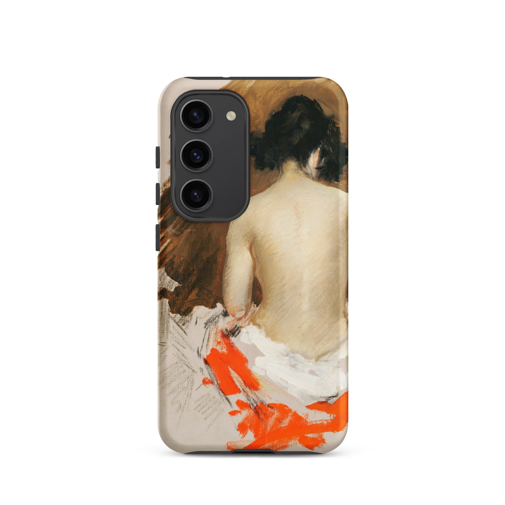 Nude Japanese Woman William Merritt Chase Samsung Case, Galaxy S23 / Matte, Beige Smartphone Case Painting Person’s Bare Dark Hair