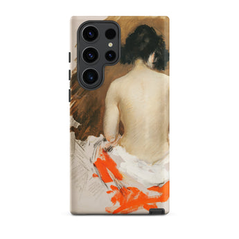 Nude Japanese Woman - William Merritt Chase Samsung Case, Galaxy S23 Ultra / Matte, Smartphone Case Classical Painting Seated Partially