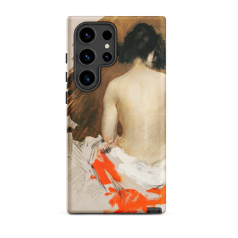Nude Japanese Woman - William Merritt Chase Samsung Case, Galaxy S24 Ultra / Matte, Smartphone Case Classical Painting Woman Visible Camera