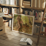 A Nude Male with a Dog in Forest - Julius Paulsen Fine Art Print, Posters Prints & Visual Artwork, Toby Leon