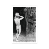 The Anarchist - Sascha Schneider Art Print, Nude Figure Classical Contrapposto Pose Arm Raised Head