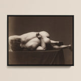 Nude Man from the Back - Hermann Heid Art Print / Canvas Black-framed Sepia-toned Photographic Two Figures Intimate Male, Heid’s Studio,