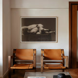 Nude Man from the Back - Hermann Heid Art Print / Canvas Framed Black-and-white Photographic Figure Encased Simple Male, Heid’s Studio,