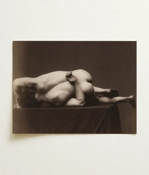 Sepia-toned Photographic Print Two Nude Figures Intimate Intertwined Male, Hermann Heid’s Studio, Form Answering, Albumen Silver, Viennese