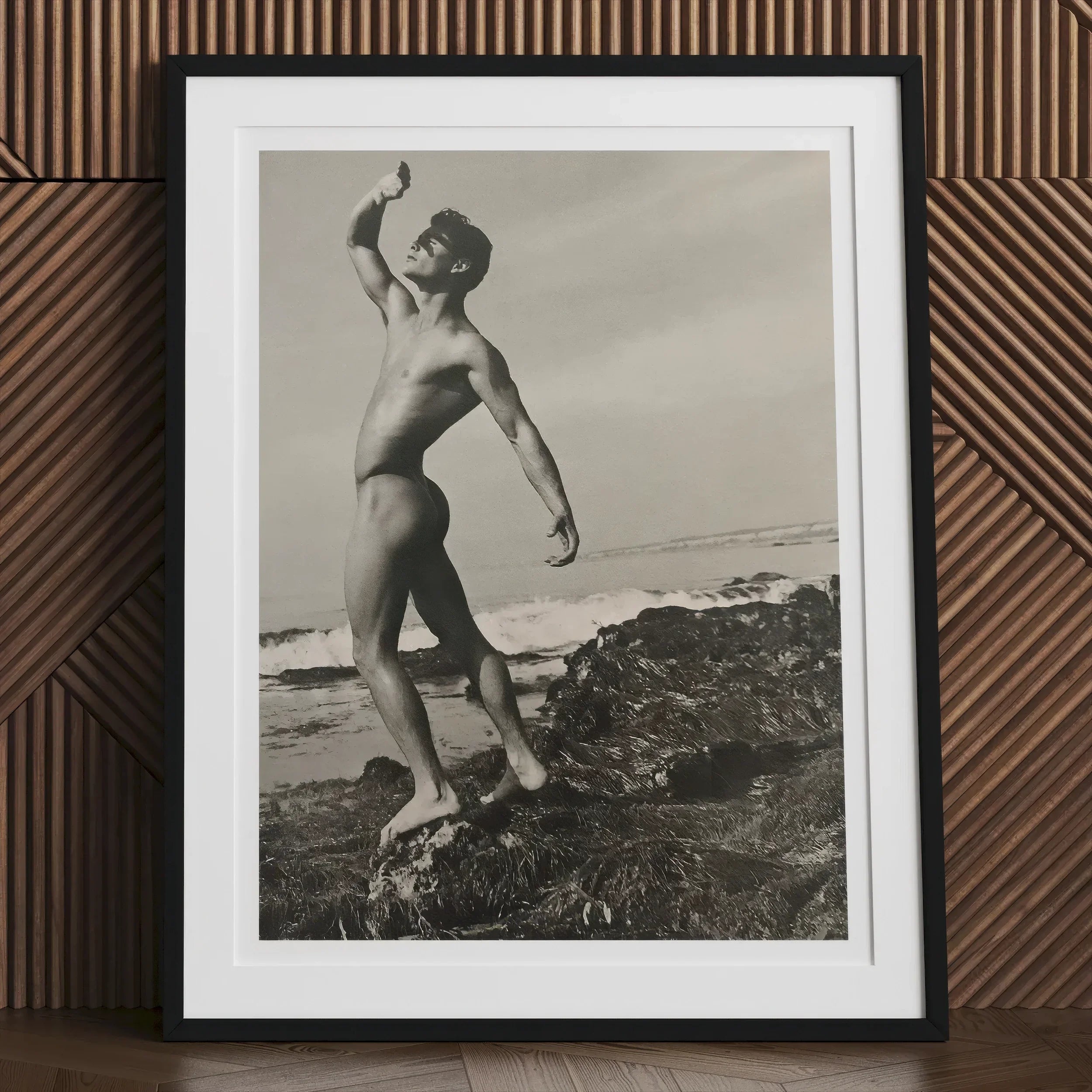 Nude Man at Beach - Forrester Millard by Bob Mizer Art Print Posters Prints & Visual Artwork