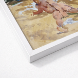 White Framed Watercolor Painting Nude Figure Sandy Ground John Singer Sargent, Sucker Punch, Art