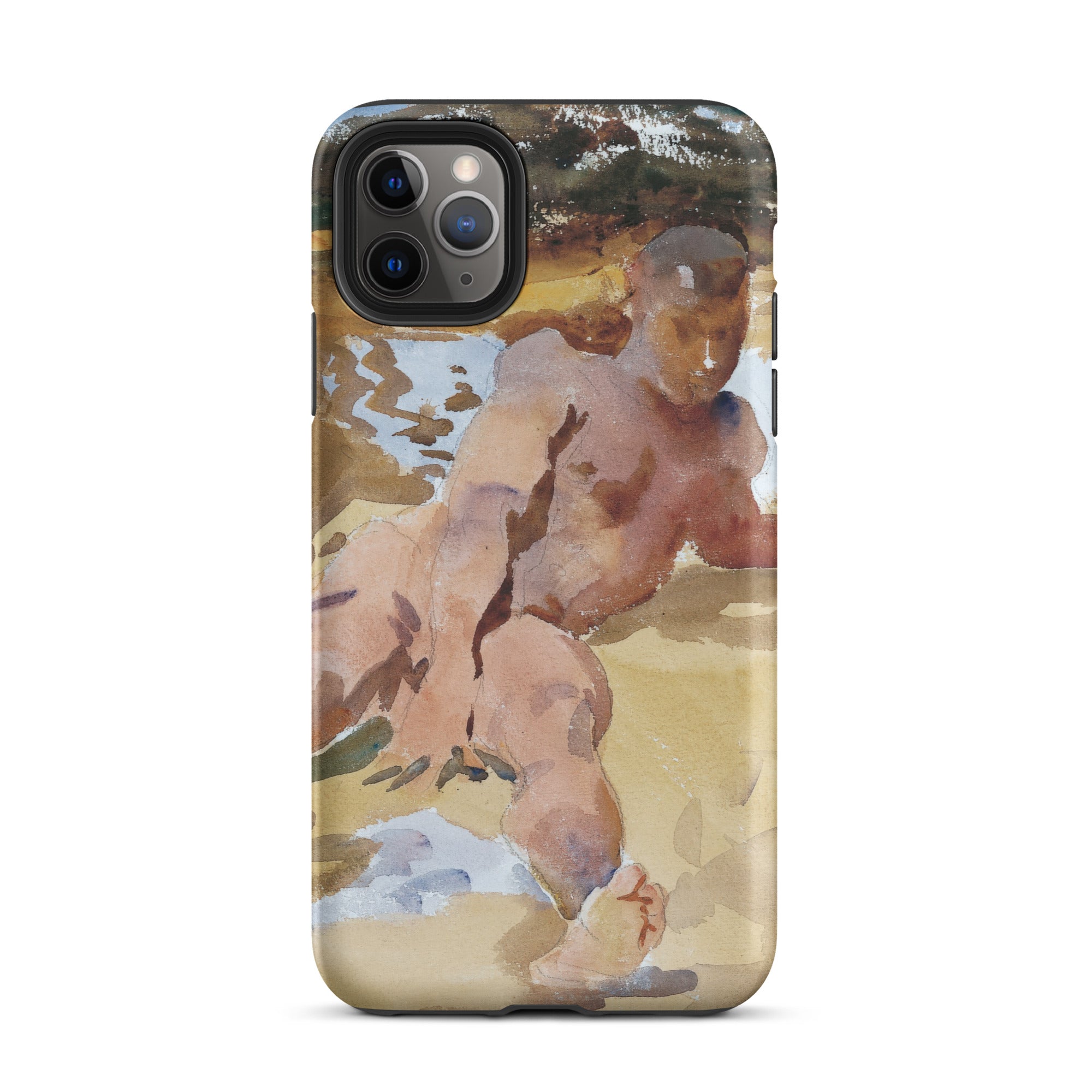 Nude Man on Beach John Singer Sargent Iphone Case, 11 Pro Max / Matte, Watercolor Style Phone Case