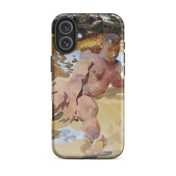 Nude Man on Beach - John Singer Sargent Iphone Case, 16 Plus / Matte, Phone Case Nude Figure Art