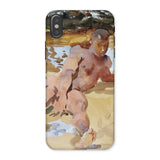 Nude Man on Beach - John Singer Sargent Iphone Case, x / Matte, Phone Case Classical-style Watercolor Painting Cherub Angel Figure