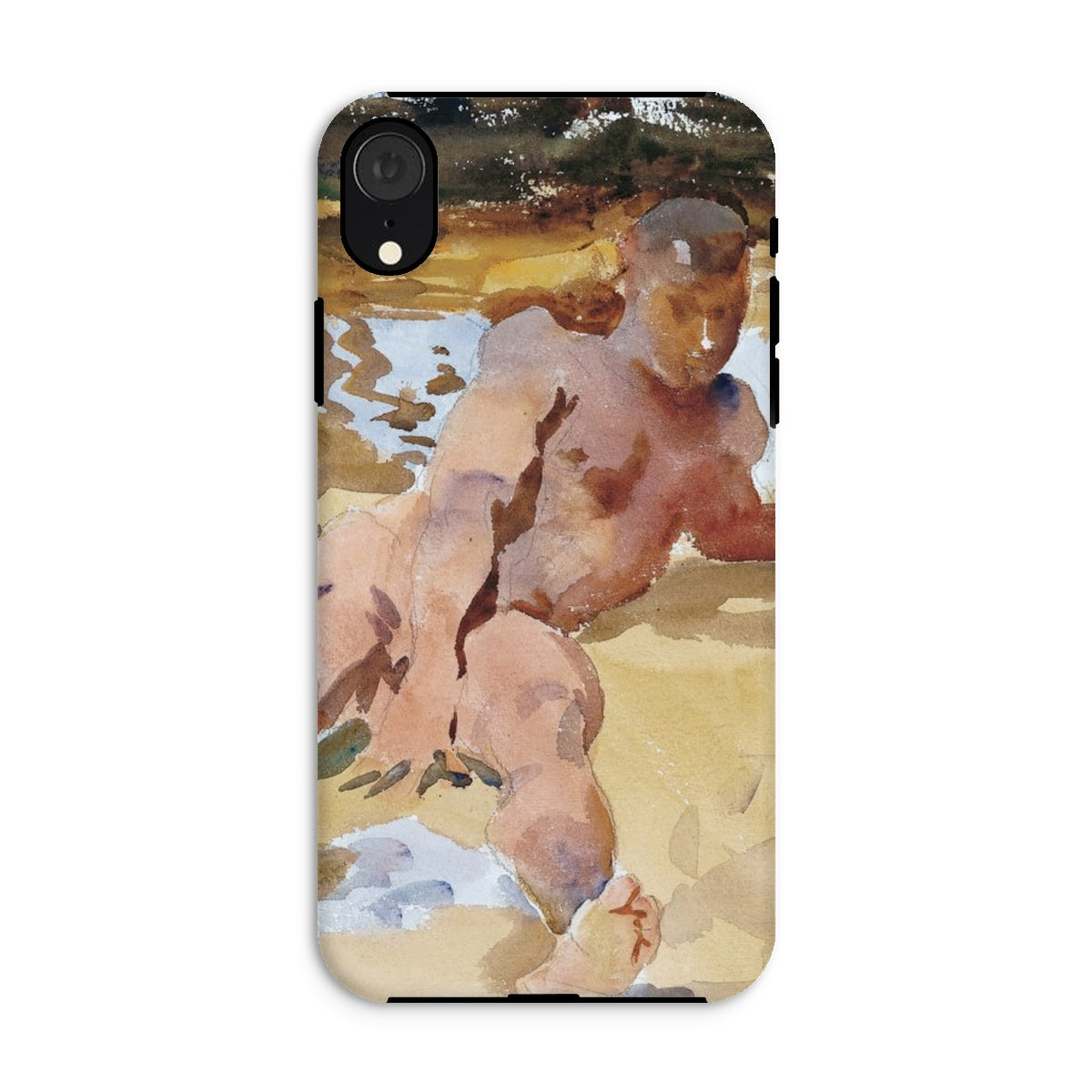 Nude Man on Beach John Singer Sargent Iphone Case, Xr / Matte, Phone Case Classical Renaissance Style Cherub Painting
