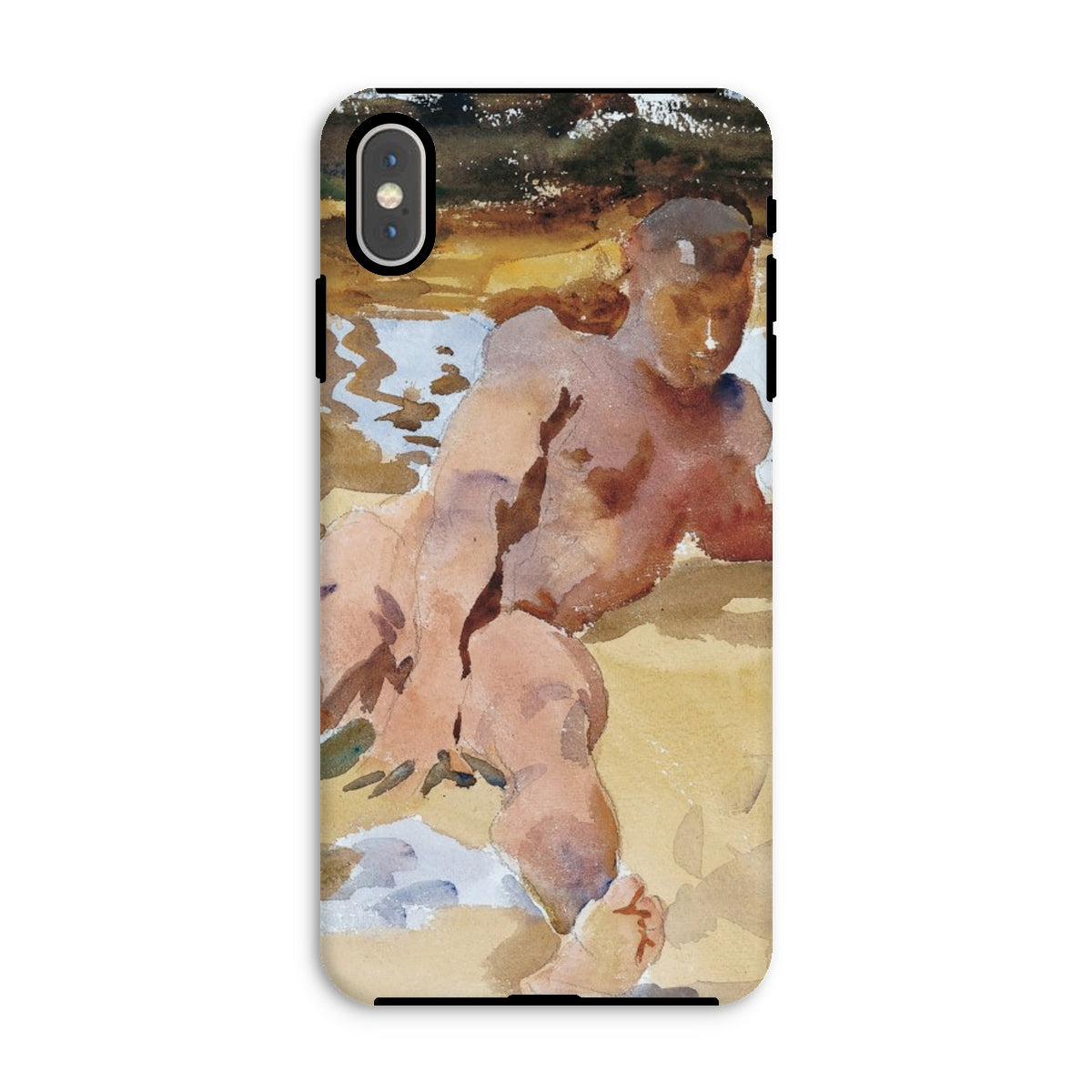 Nude Man on Beach John Singer Sargent Iphone Case, Xs Max / Matte, Phone Case Watercolor Style Artistic Nude Figure