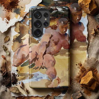 Nude Man on Beach - John Singer Sargent Phone Case Phone Case Watercolor Painting Nude Figures Earthy Tones John Singer, Iphone