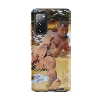 Nude Man on Beach - John Singer Sargent Samsung Case, Galaxy S20 Fe / Matte, Smartphone Watercolor Painting Nude Man Beach Printed Case