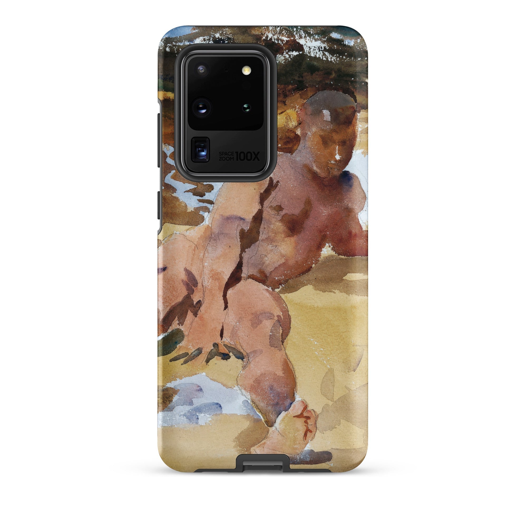 Nude Man on Beach John Singer Sargent Samsung Case, Galaxy S20 Ultra / Matte, Smartphone Case Watercolor Painting Nude Figure Beach