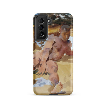 Nude Man on Beach - John Singer Sargent Samsung Case, Galaxy S21 / Matte, Smartphone Watercolor Painting Nude Person Beach Printed Case