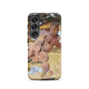 Nude Man on Beach - John Singer Sargent Samsung Case, Galaxy S25 / Matte, Phone Case Nude Male Figure Impressionistic Painting Style