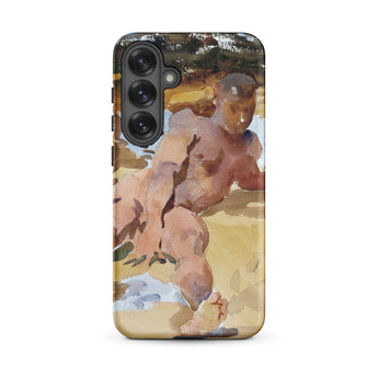 Nude Man on Beach - John Singer Sargent Samsung Case, Galaxy S25 Plus / Matte, Smartphone Case Watercolor Painting Figure