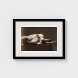 Black-framed Art Print Sepia-toned Photograph Two Nude Figures Male, Hermann Heid’s Studio, Form Answering, Albumen Silver, Viennese
