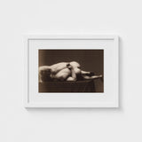Framed Sepia-toned Photograph Nude Male Figure Draped Surface, Hermann Heid’s Studio, Form Answering, Albumen Silver Print, Viennese
