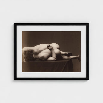 Black-framed Art Print Sepia-toned Photograph Two Nude Figures Male, Hermann Heid’s Studio, Form Answering, Albumen Silver, Viennese