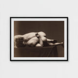 Sepia-toned Photographic Print Black Frame White Nude Figure Male, Hermann Heid’s Studio, Form Answering, Albumen Silver, Viennese Académie