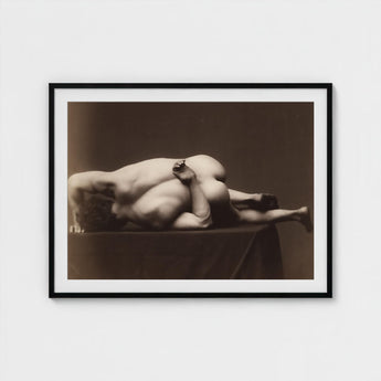 Sepia-toned Photographic Print Black Frame White Nude Figure Male, Hermann Heid’s Studio, Form Answering, Albumen Silver, Viennese Académie