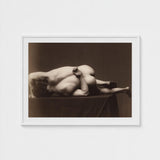 Sepia-toned Framed Photograph Two Nude Figures Intimate Intertwined Male, Hermann Heid’s Studio, Form Answering, Albumen Silver Print,