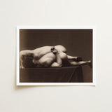 Sepia-toned Photographic Print Nude Male Figure Intimate Pose, Hermann Heid’s Studio, Form Answering, Albumen Silver, Viennese Académie