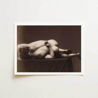 Sepia-toned Photographic Print Nude Male Figure Intimate Pose, Hermann Heid’s Studio, Form Answering, Albumen Silver, Viennese Académie
