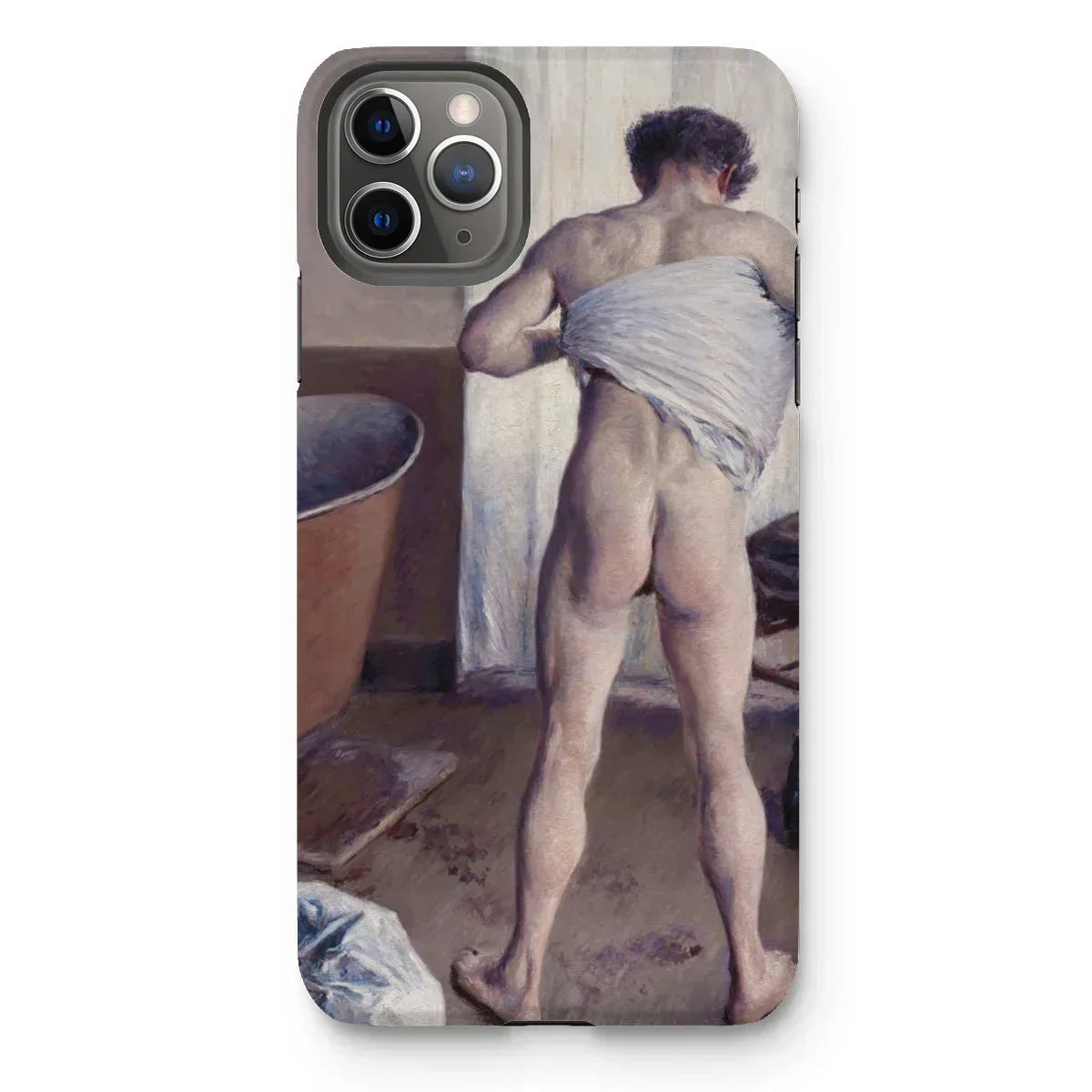 Nude Man at His Bath - Gustave Caillebotte Iphone Case, 11 Pro Max / Matte, Iphone Case Classical Painting Nude Figure