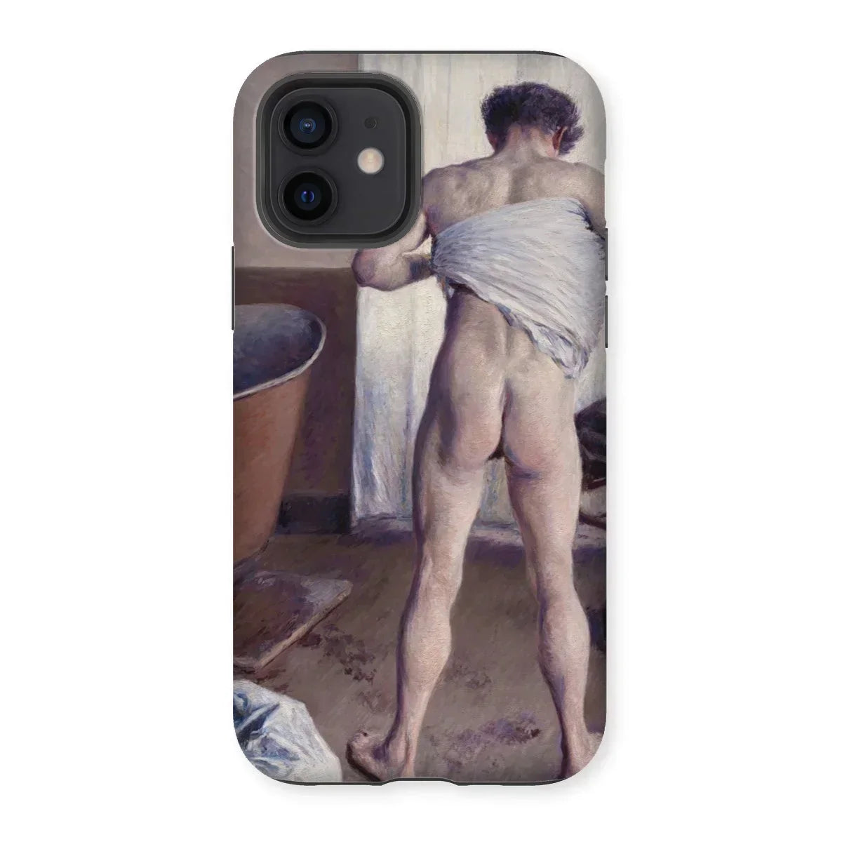 Nude Man at His Bath - Gustave Caillebotte Iphone Case, 12 / Matte, Iphone Case Classical Art Print Nude Figure Partially