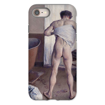 Nude Man at His Bath - Gustave Caillebotte Phone Case Iphone 8 / Matte Phone Case Classical Painting Nude Figure Clothing Gustave