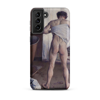 Nude Man at His Bath - Gustave Caillebotte Phone Case Samsung Galaxy S21 Plus / Matte Phone Case Classical Painting Muscular Man Profile