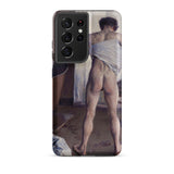Nude Man at His Bath - Gustave Caillebotte Samsung Case, Galaxy S21 Ultra / Matte, Black Smartphone Case Nude Painting Person