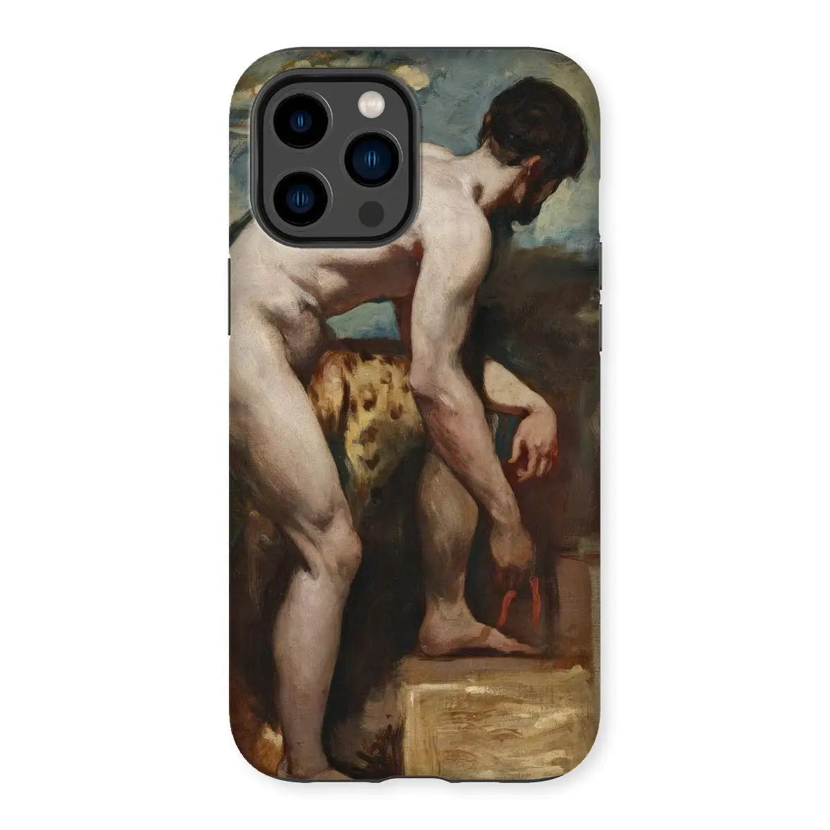 Nude Man Tying His Sandal - William Etty Art Iphone Case - 14 Pro Max / Matte - Mobile Phone Cases - Aesthetic Art