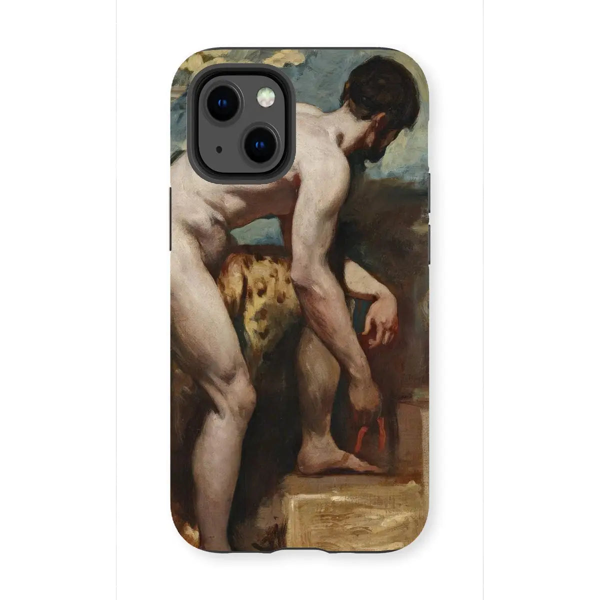 Nude Man Tying His Sandal - William Etty Art Iphone Case - 13 Mini / Matte - Mobile Phone Cases - Aesthetic Art