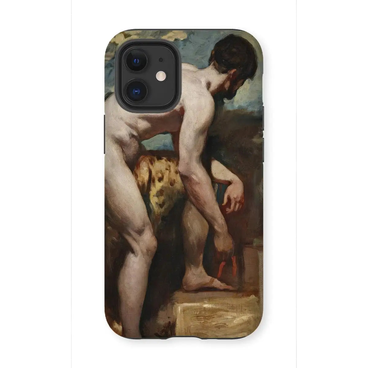 Nude Man Tying His Sandal - William Etty Art Iphone Case - 12 Mini / Matte - Mobile Phone Cases - Aesthetic Art