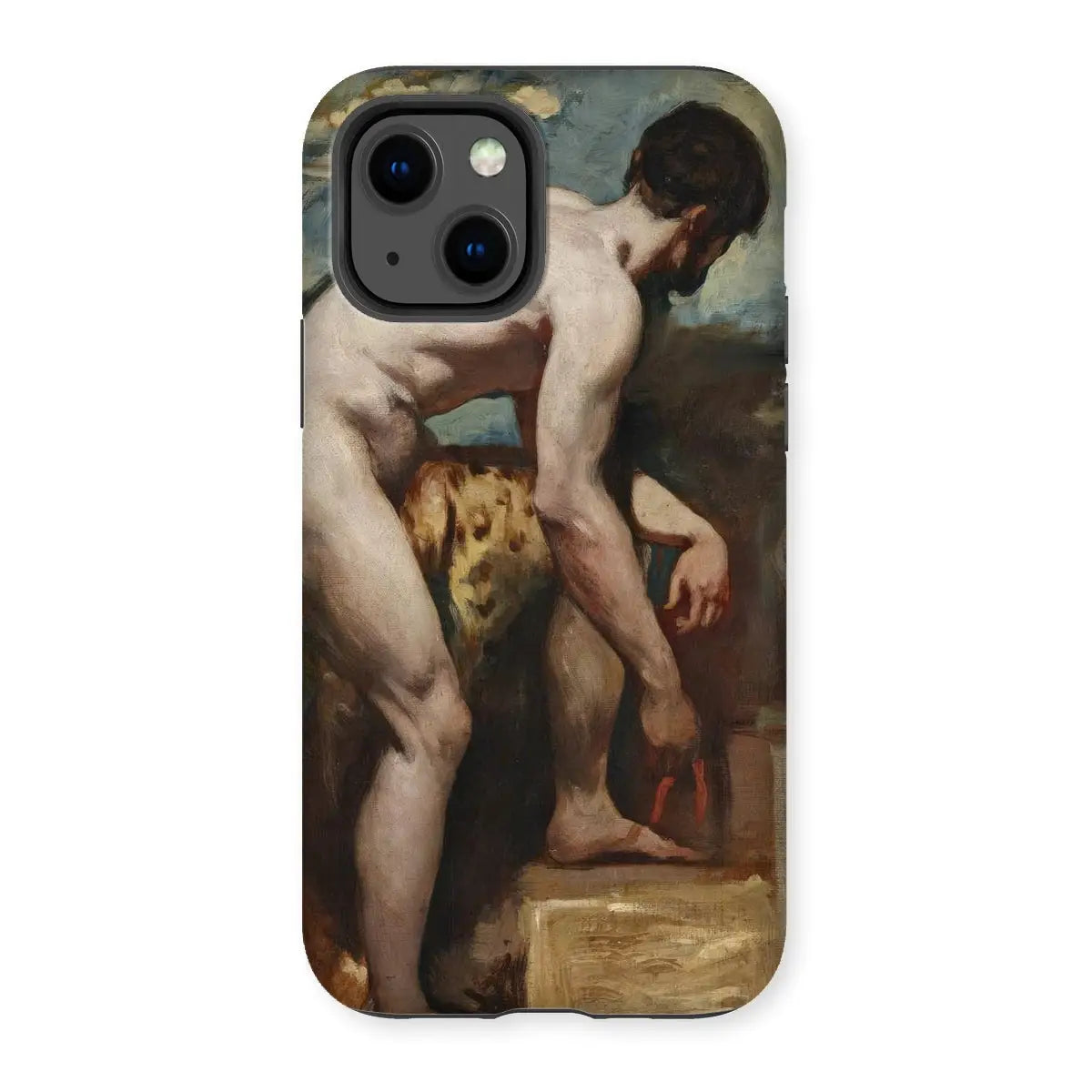 Nude Man Tying His Sandal - William Etty Art Iphone Case - 13 / Matte - Mobile Phone Cases - Aesthetic Art