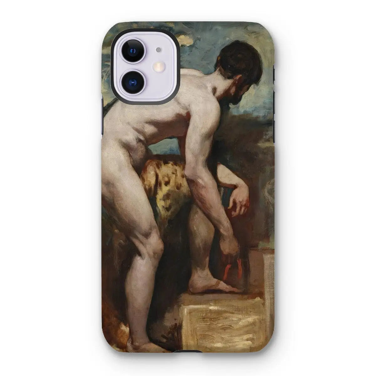 Nude Man Tying His Sandal - William Etty Art Iphone Case - 11 / Matte - Mobile Phone Cases - Aesthetic Art